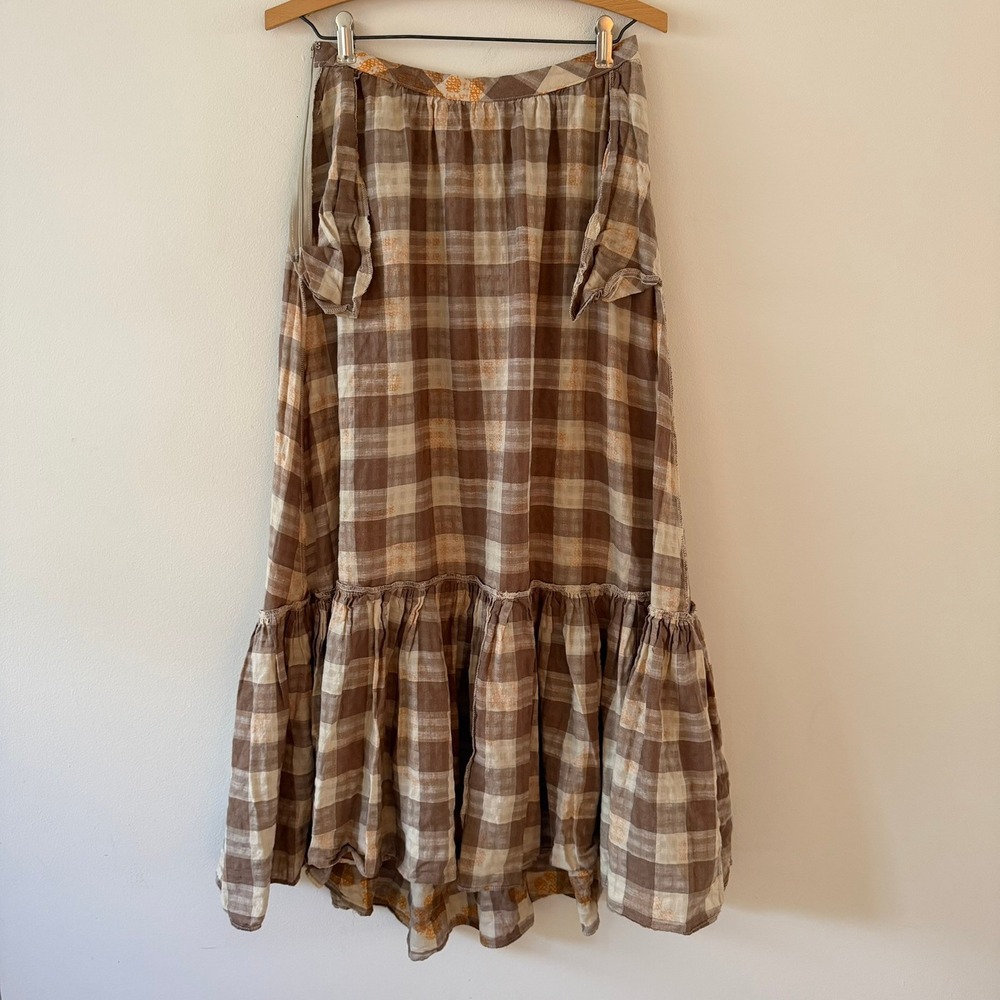 NWT Urban Outfitters Million Miles Plaid Midi Skirt Size Small - Picture 3 of 10